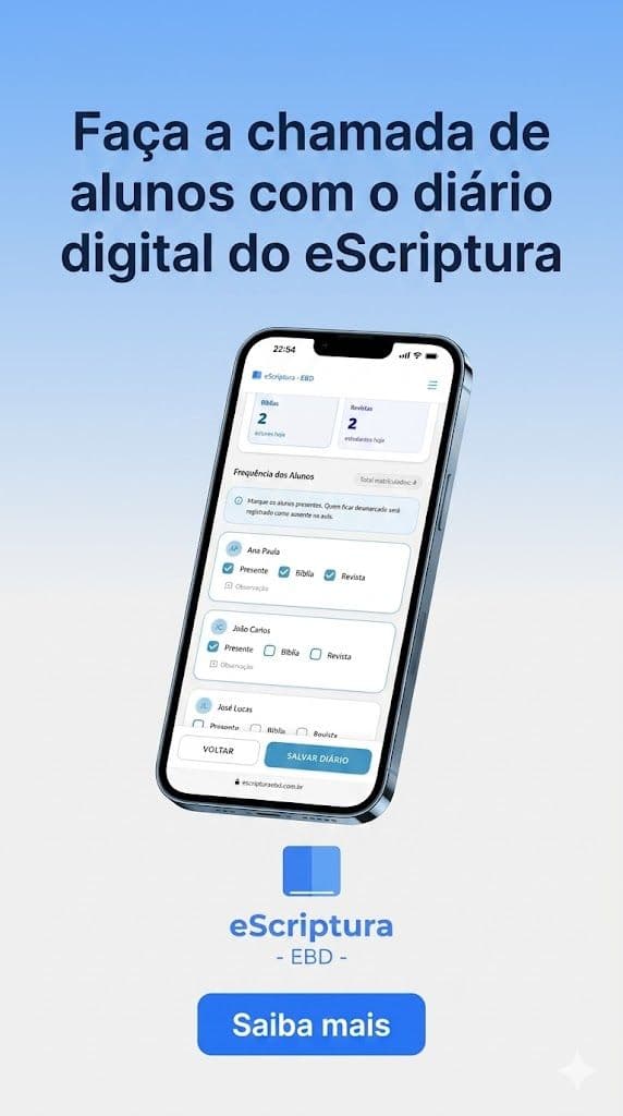 Diário Digital eScriptura EBD - 300x600- Julho 2026 - Faça chamada